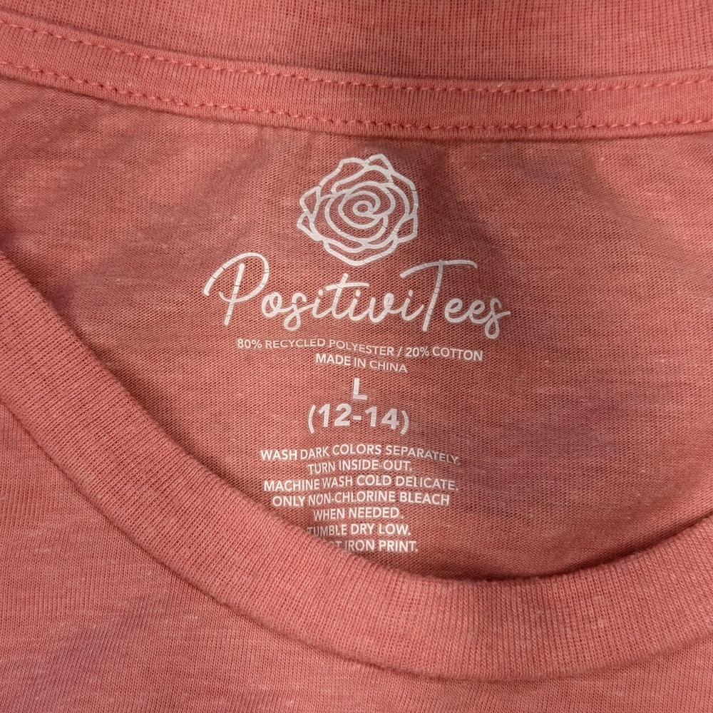 PositiviTees Feeling Blessed graphic tank top L pink - Picture 3 of 7